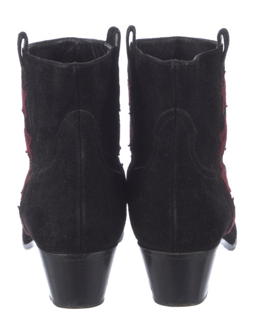 Saint Laurent Suede Printed Western Boots
