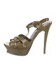 Saint Laurent Patent Leather T-Strap Sandals