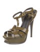 Saint Laurent Patent Leather T-Strap Sandals