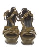 Saint Laurent Patent Leather T-Strap Sandals