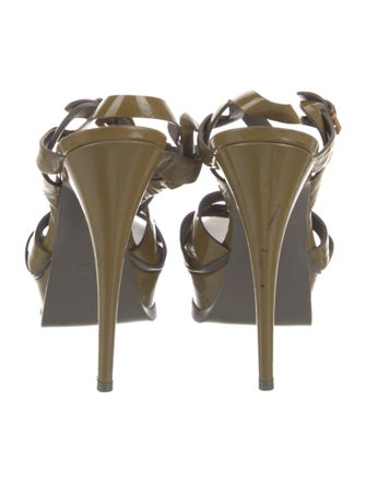 Saint Laurent Patent Leather T-Strap Sandals
