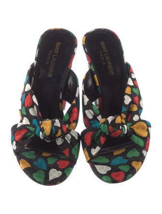 Saint Laurent Canvas Printed Slides