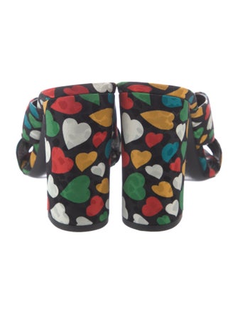 Saint Laurent Canvas Printed Slides