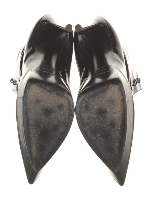 Saint Laurent Patent Leather Lace-Up Boots