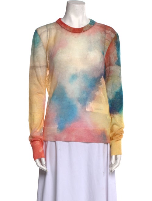 Saint Laurent Tie-Dye Print Crew Neck Sweater