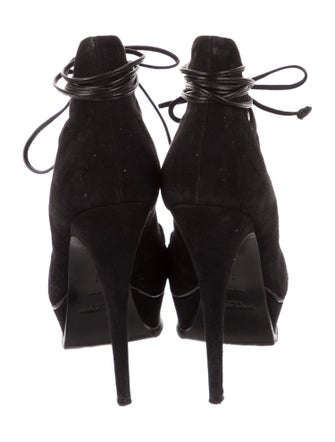 Saint Laurent Suede Cutout Accent Gladiator Sandals