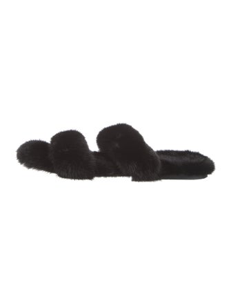 Saint Laurent Mink Slides