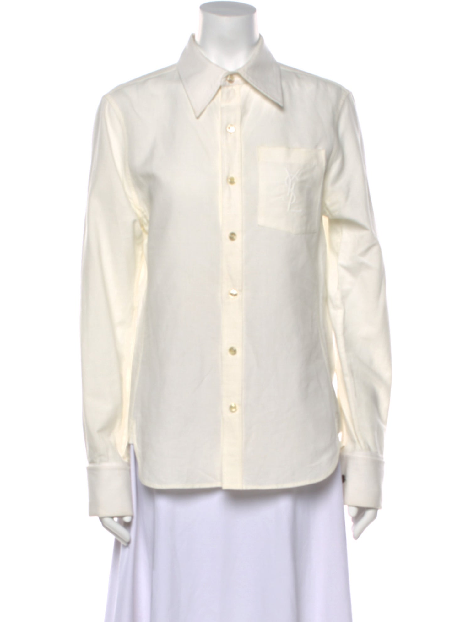 Saint Laurent 2021 Long Sleeve Button-Up Top