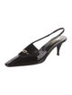 Saint Laurent Patent Leather Crystal Embellishments Slingback Pumps