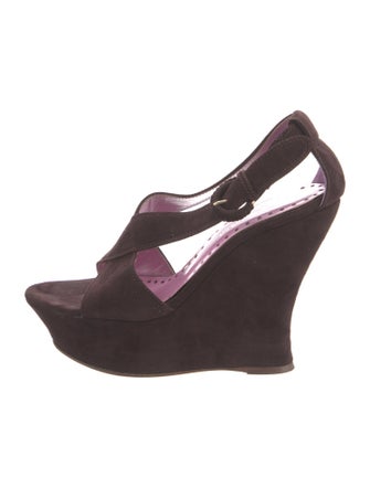 Saint Laurent Suede Slingback Sandals