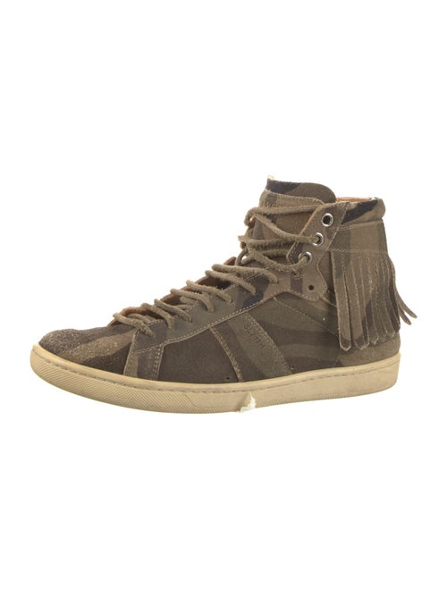 Saint Laurent Suede Camouflage Print Sneakers