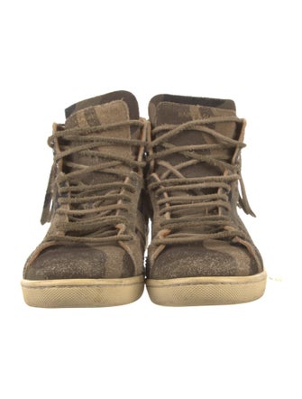 Saint Laurent Suede Camouflage Print Sneakers
