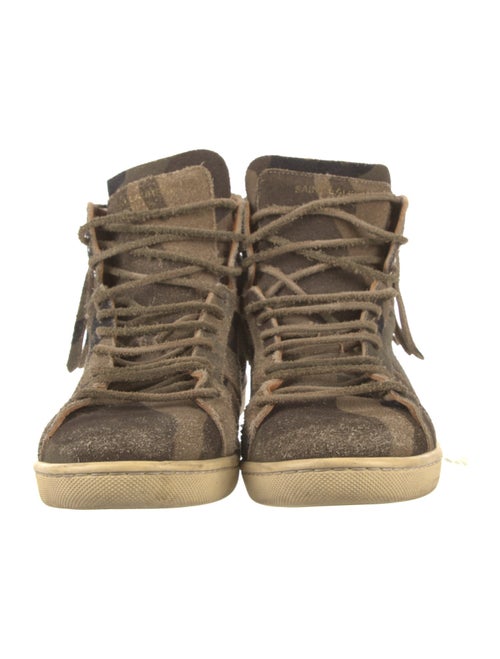 Saint Laurent Suede Camouflage Print Sneakers