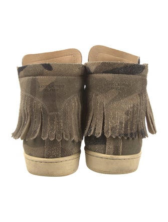 Saint Laurent Suede Camouflage Print Sneakers