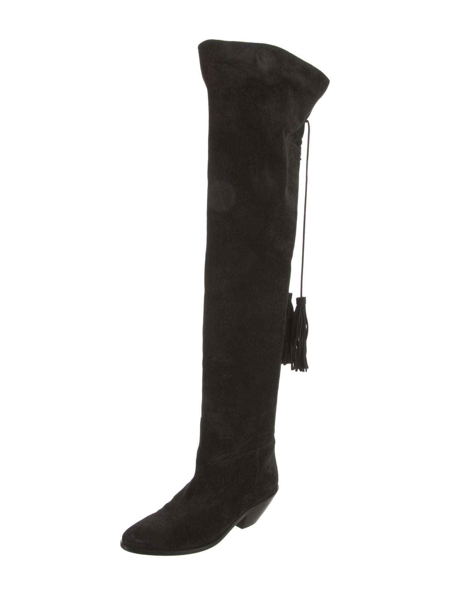 Saint Laurent Suede Tassel Accents Boots