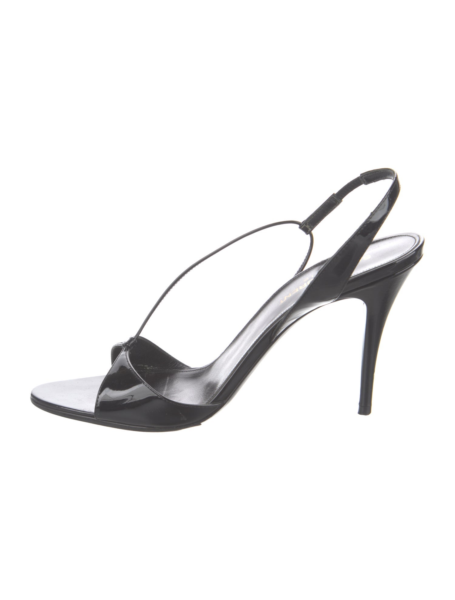 Saint Laurent Patent Leather Slingback Sandals