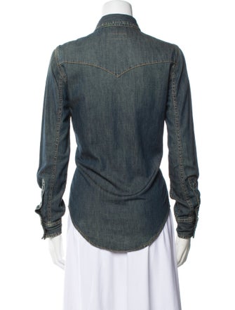 Saint Laurent Long Sleeve Button-Up Top