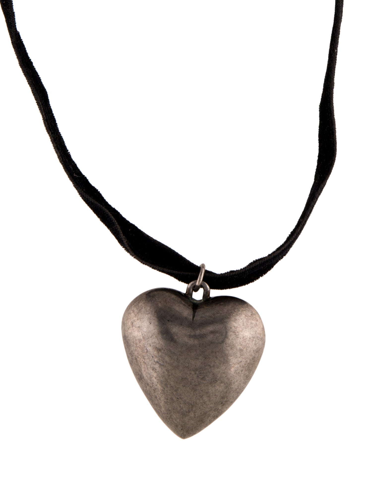 Saint Laurent Heart Choker Pendant Necklace