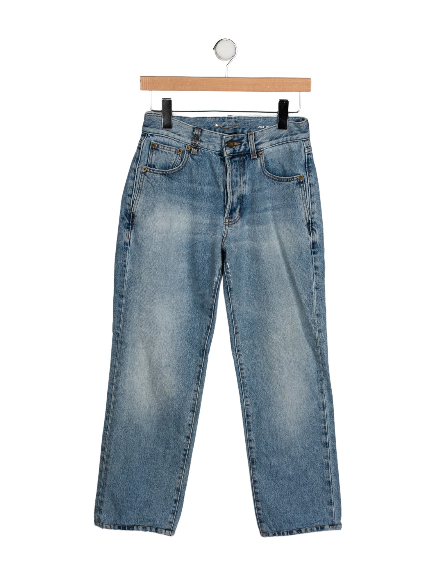 Saint Laurent Mid-Rise Straight Leg Jeans