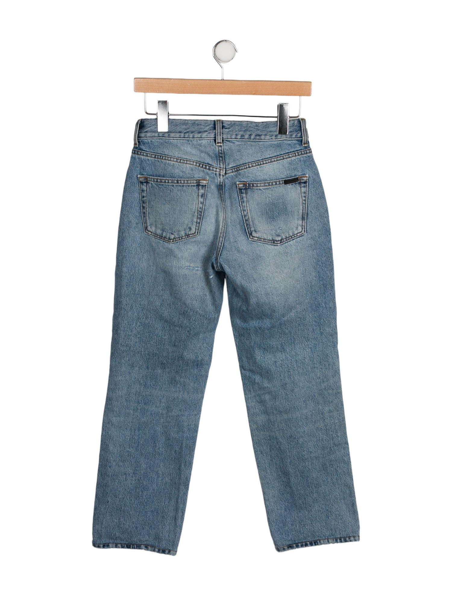 Saint Laurent Mid-Rise Straight Leg Jeans