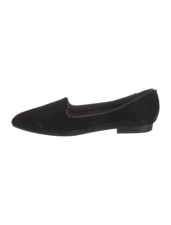 Saint Laurent Velvet Embroidered Accent Flats
