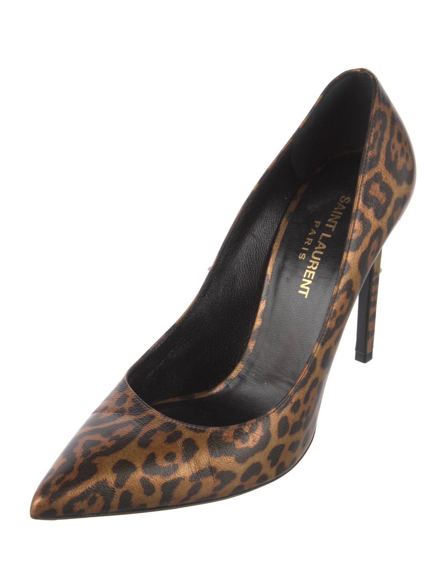 Saint Laurent Leather Animal Print Pumps