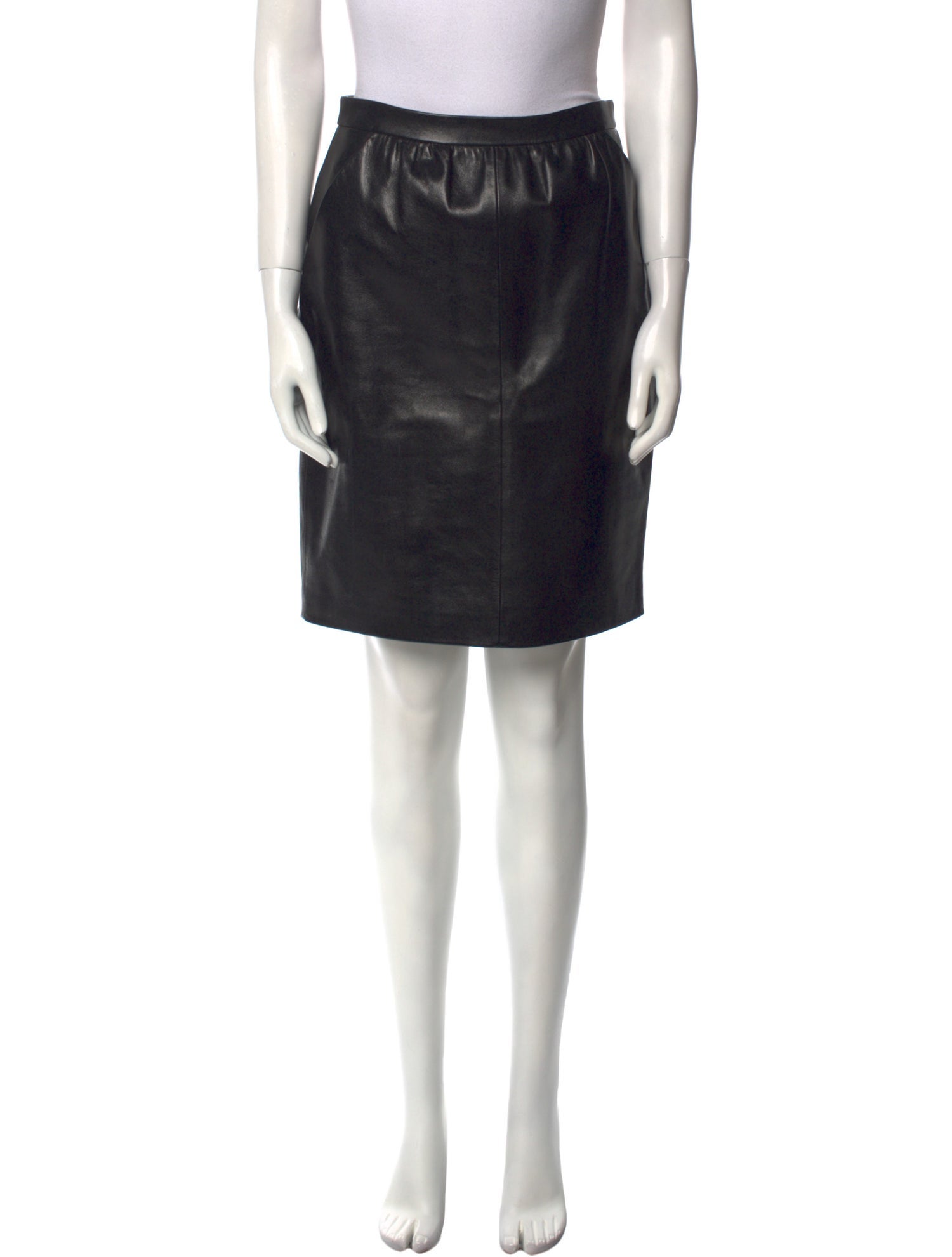 Saint Laurent Leather Knee-Length Skirt