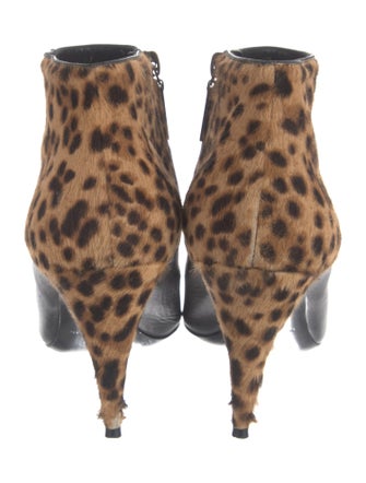 Saint Laurent Leather Animal Print Boots