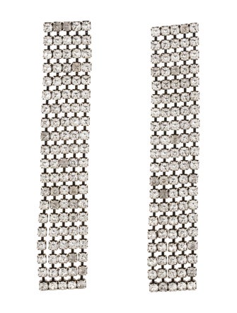 Saint Laurent Crystal Dangle Clip-On Earrings