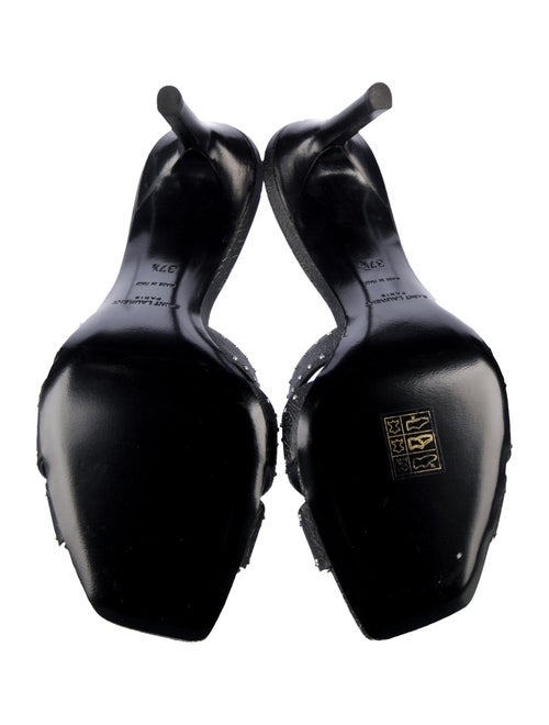 Saint Laurent Leather Studded Accents Slides