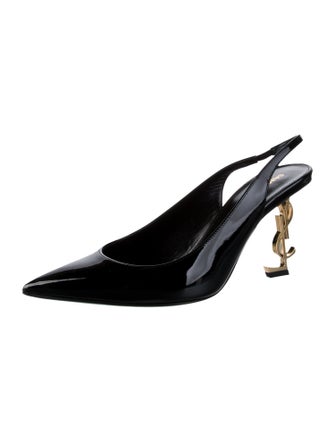 Saint Laurent Patent Leather Slingback Pumps