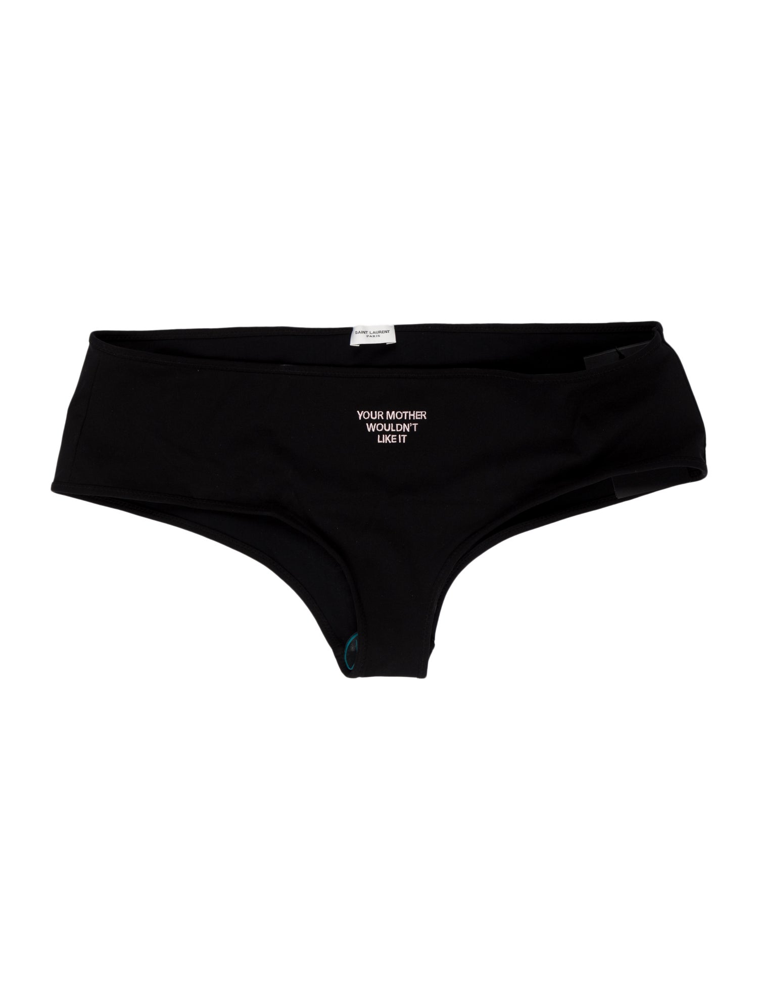 Saint Laurent Graphic Print Embroidered Accent Bottoms