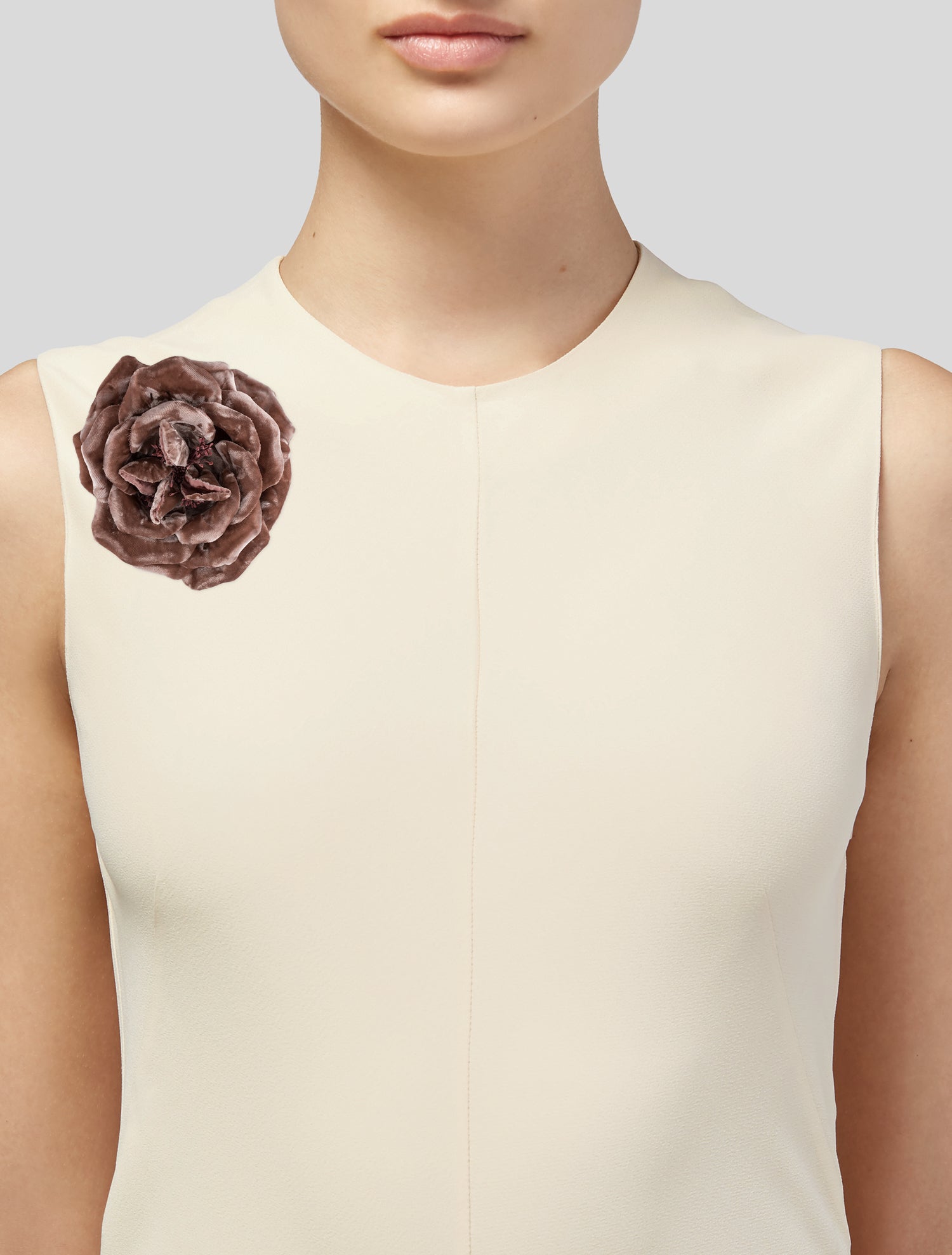 Saint Laurent Velvet Rose Brooch