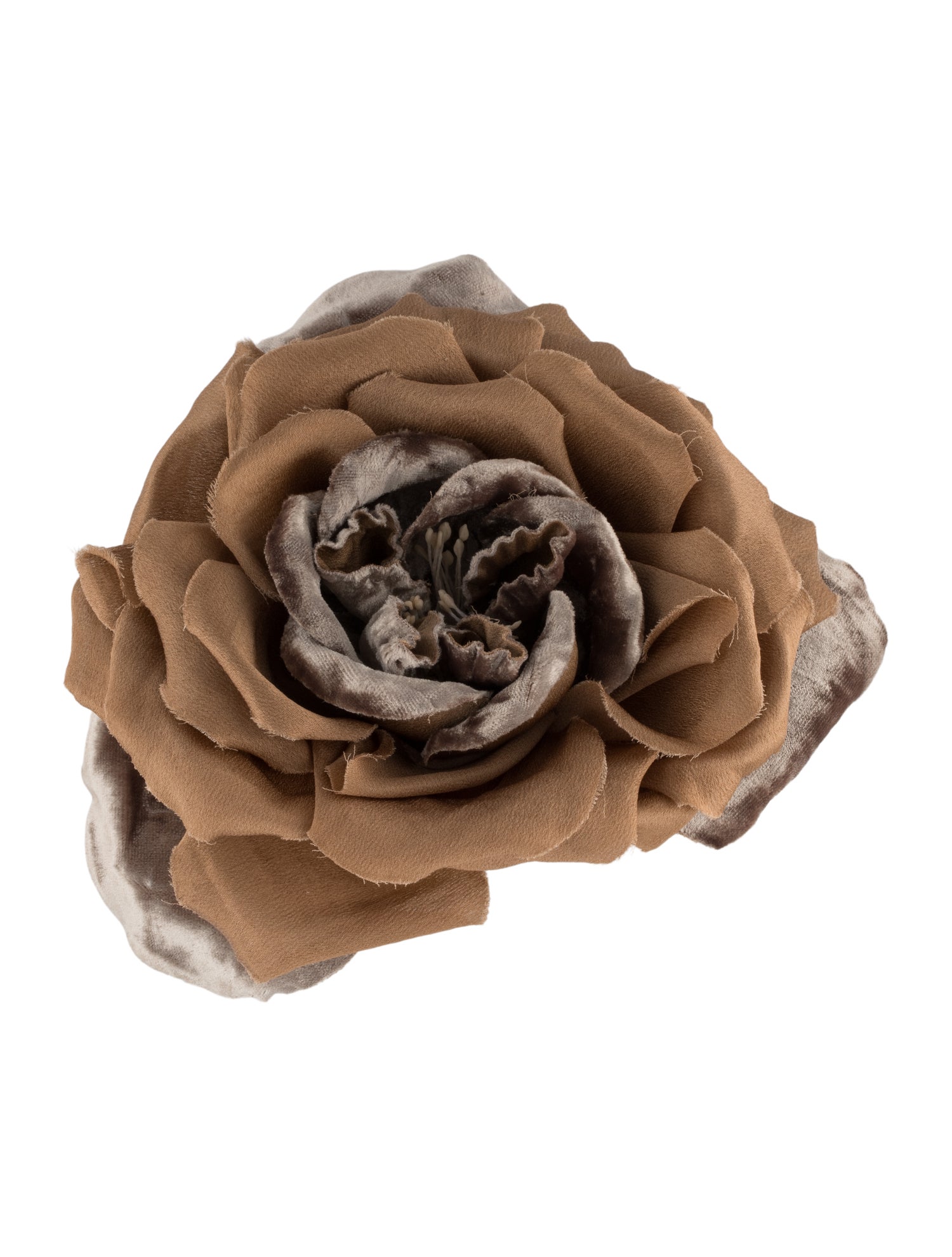 Saint Laurent Silk & Velvet Rose Brooch