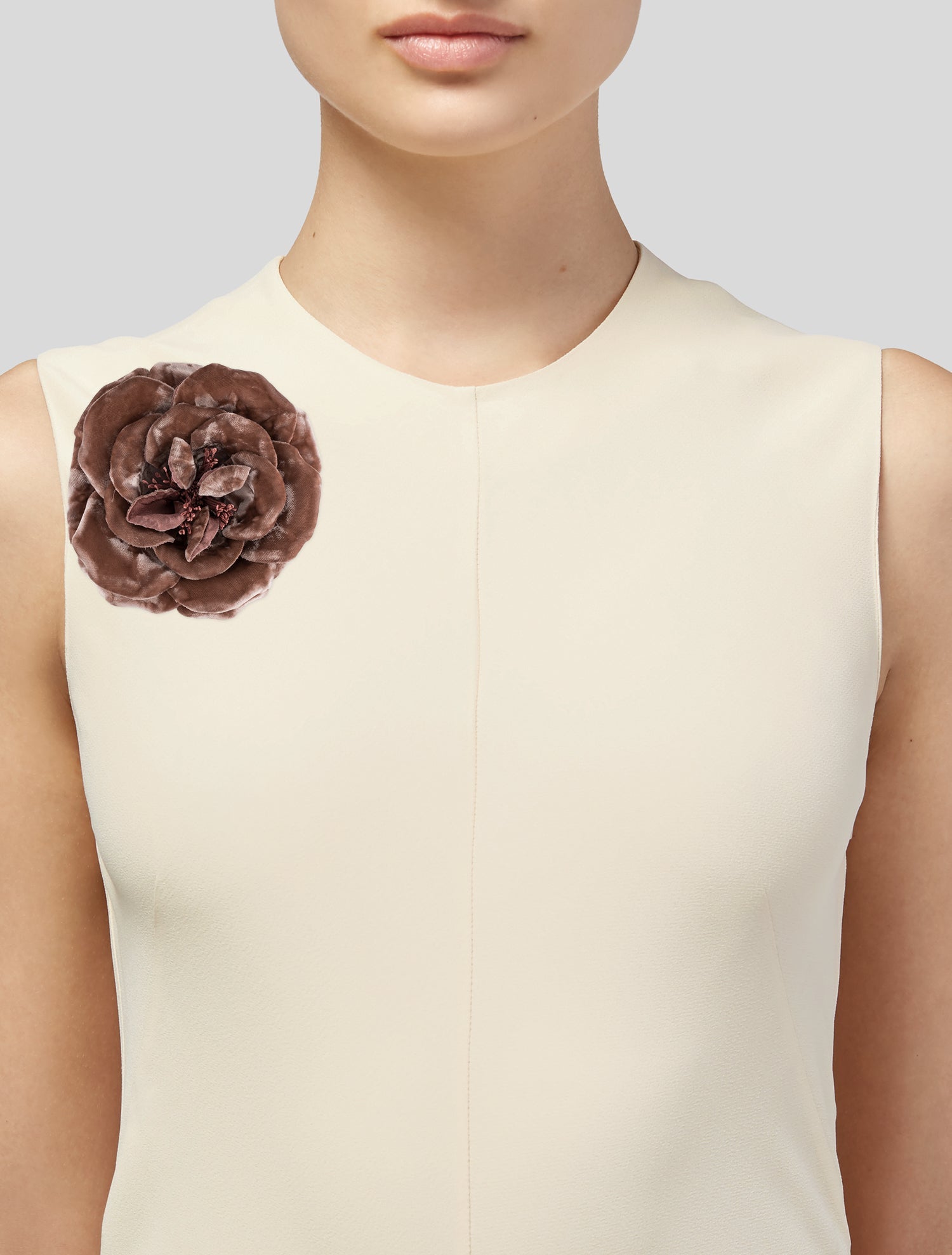 Saint Laurent Velvet Rose Brooch