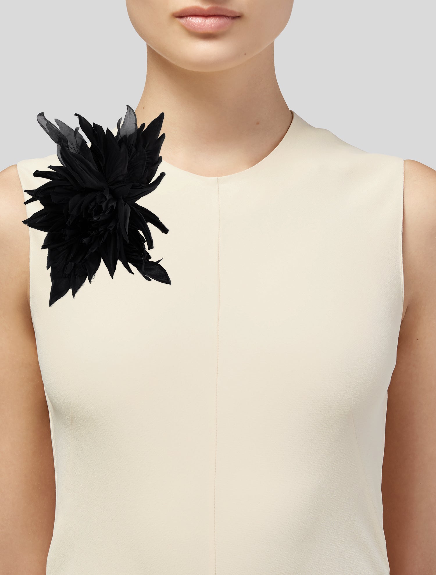 Saint Laurent Silk Dahlia Brooch