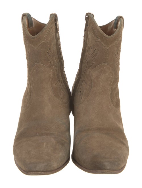 Saint Laurent Suede Patterned Western Boots