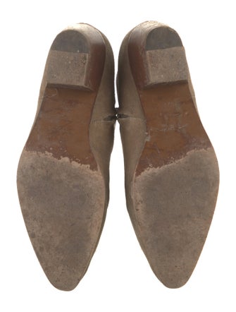 Saint Laurent Suede Patterned Western Boots