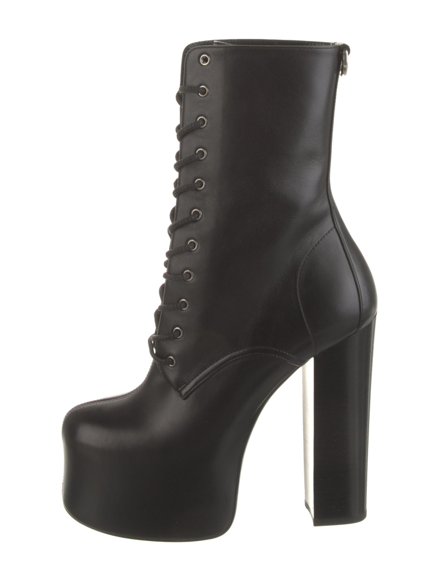 Saint Laurent Leather Lace-Up Boots