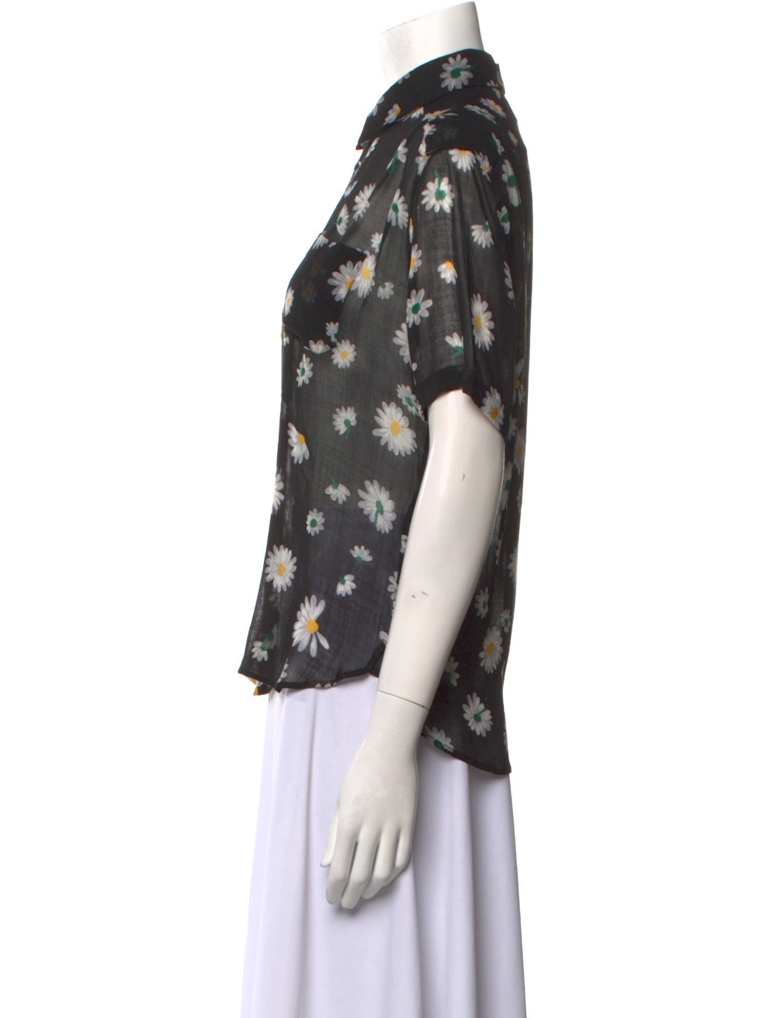 Saint Laurent Virgin Wool Printed Button-Up Top