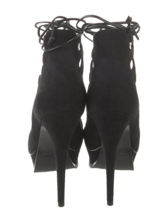 Saint Laurent Suede Cutout Accent Gladiator Sandals