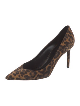 Saint Laurent Suede Animal Print Pumps