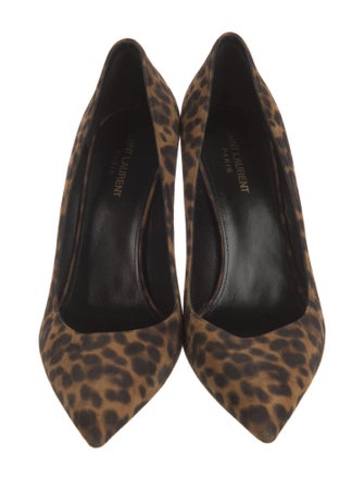 Saint Laurent Suede Animal Print Pumps