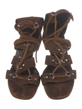 Saint Laurent Suede Gladiator Sandals