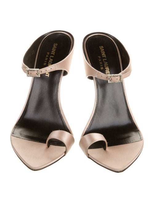 Saint Laurent Satin Crystal Embellishments Slides