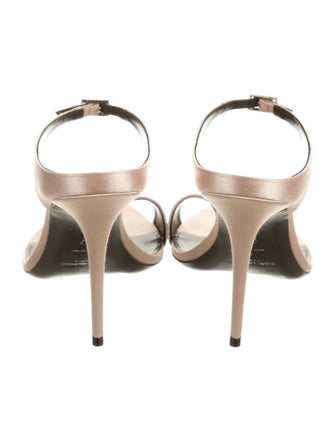 Saint Laurent Satin Crystal Embellishments Slides