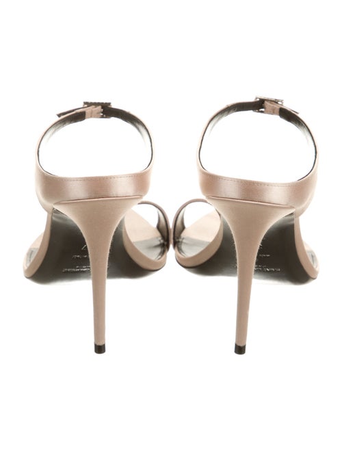 Saint Laurent Satin Crystal Embellishments Slides