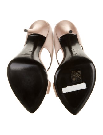 Saint Laurent Satin Crystal Embellishments Slides