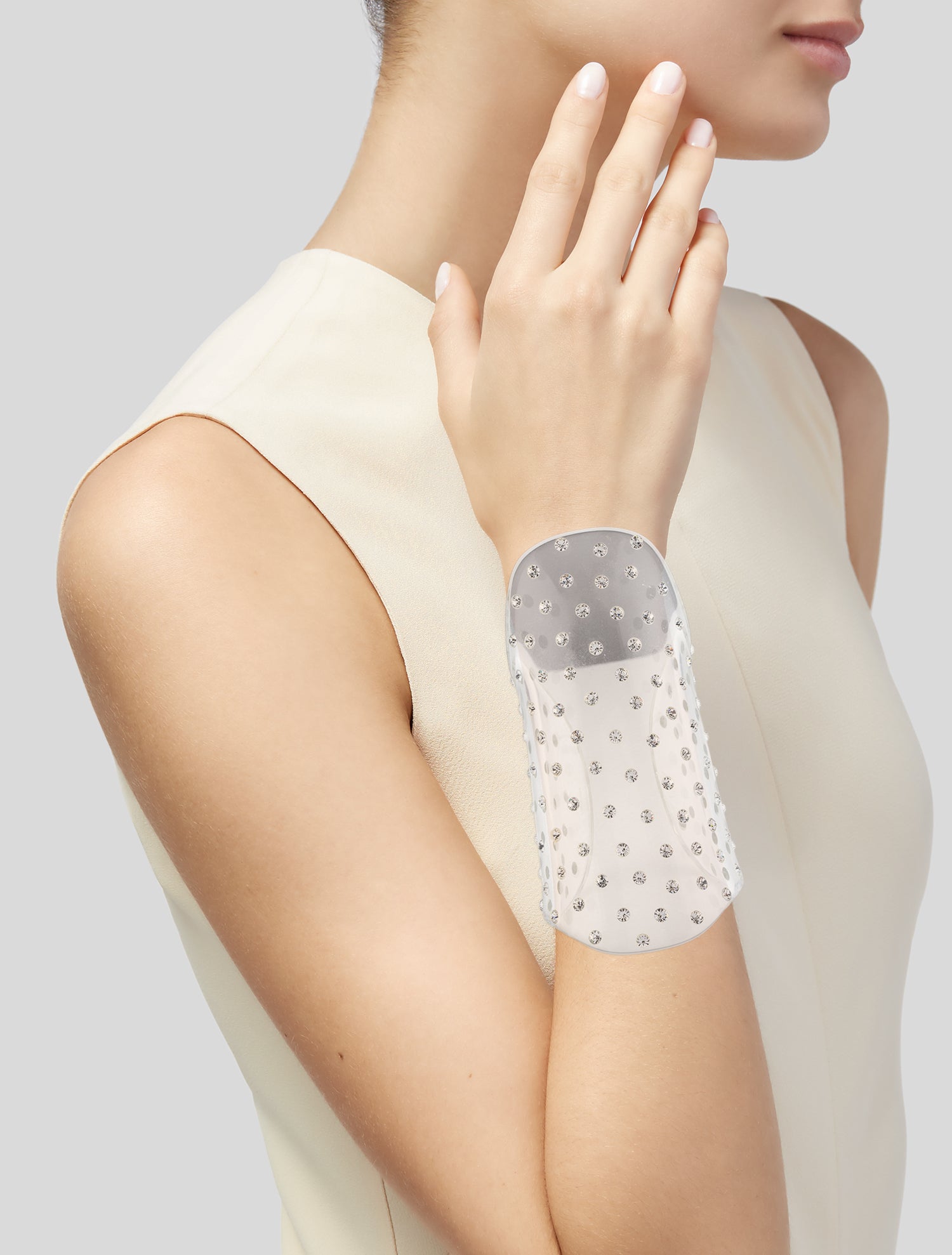 Saint Laurent Crystal & Resin Cuff Bracelet