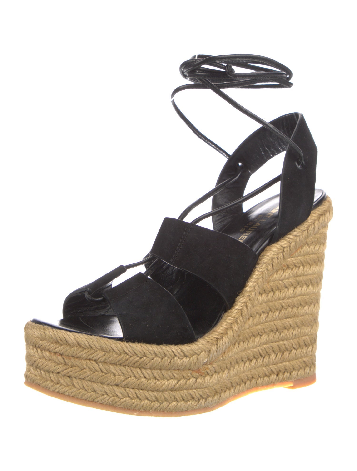 Saint Laurent Suede Braided Accents Espadrilles